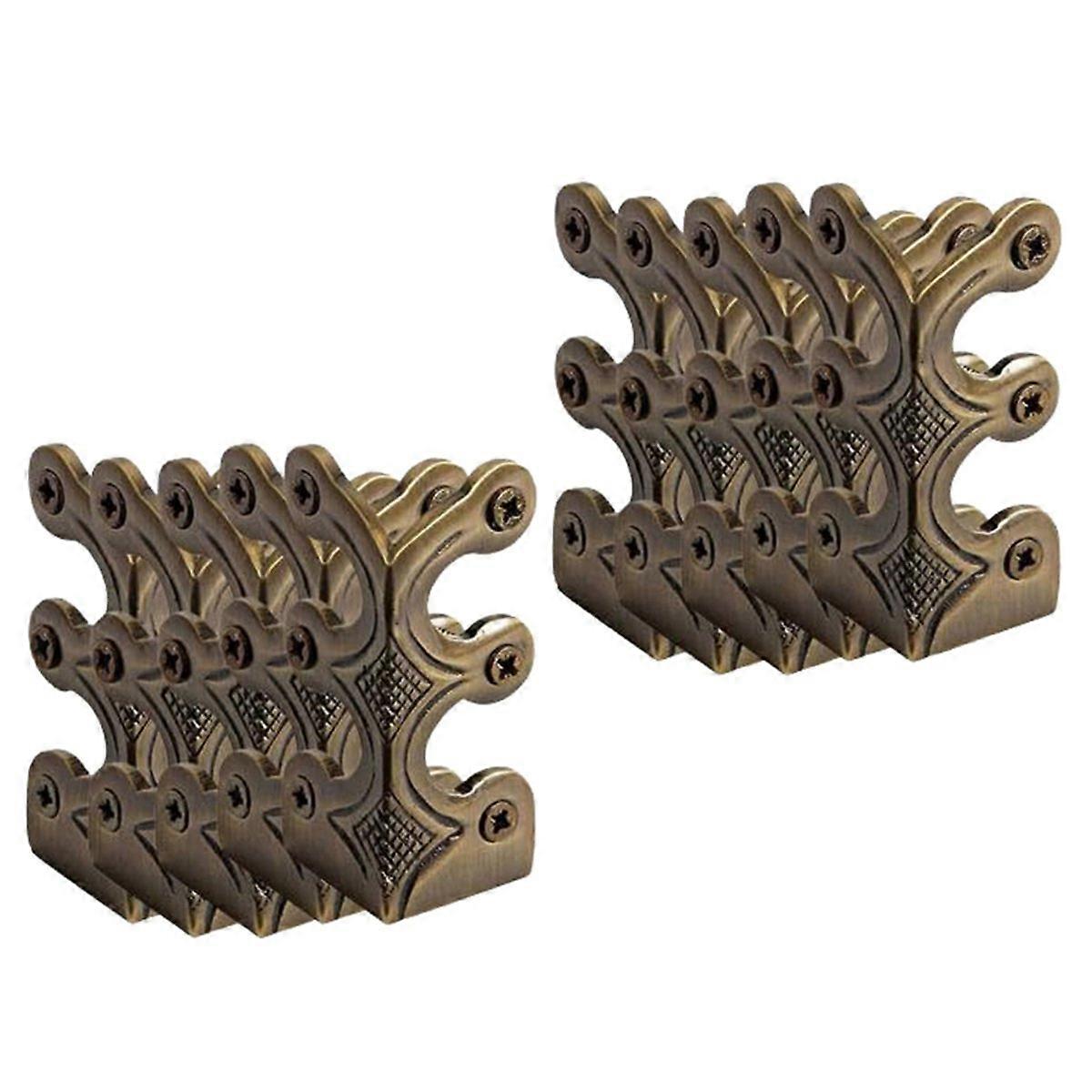 Set Mit 10 Skiffers Eckenschützern Für Fußleisten, Aus Massivem Messing, Bronzefarben.