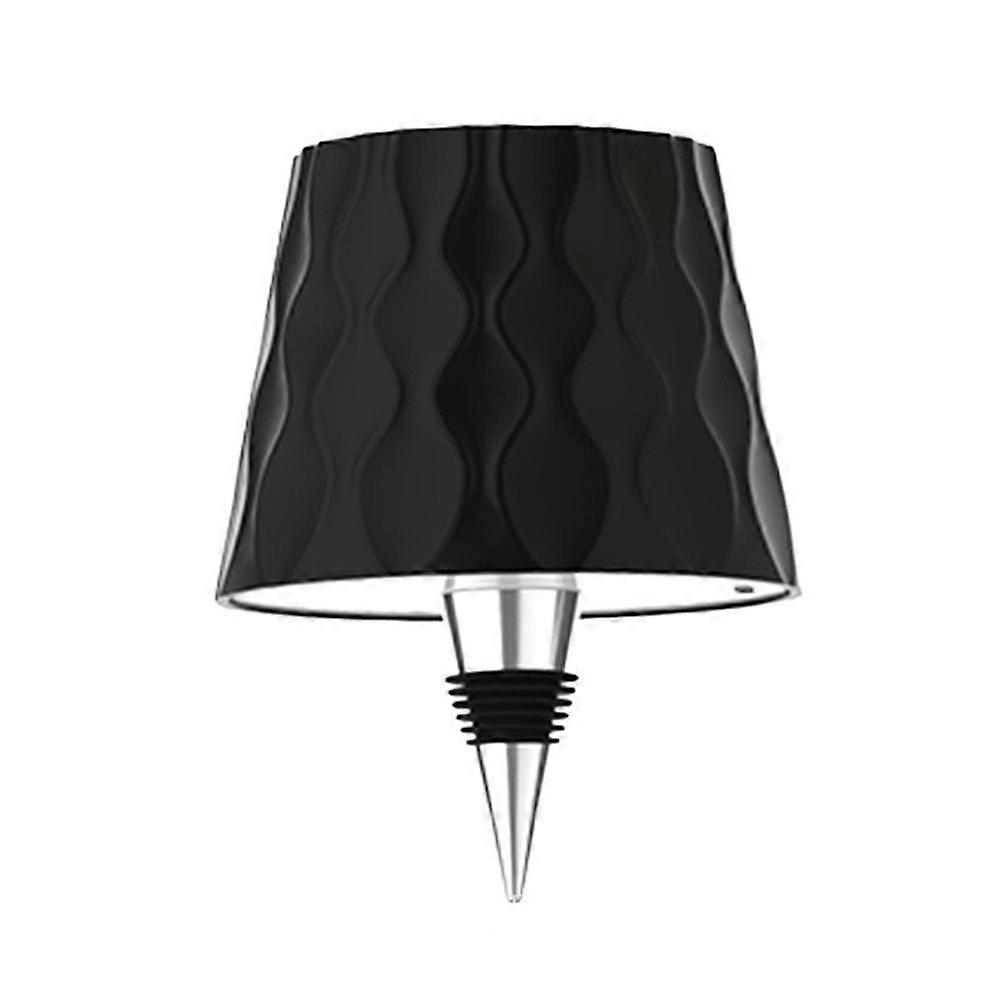 Wiederaufladbare Led-tischleuchte Über Usb, In Form Einer Weinflasche, Mit Touch-steuerung, 3 Farben Und Variabler Intensität, Welleneffekt, Schwarz.