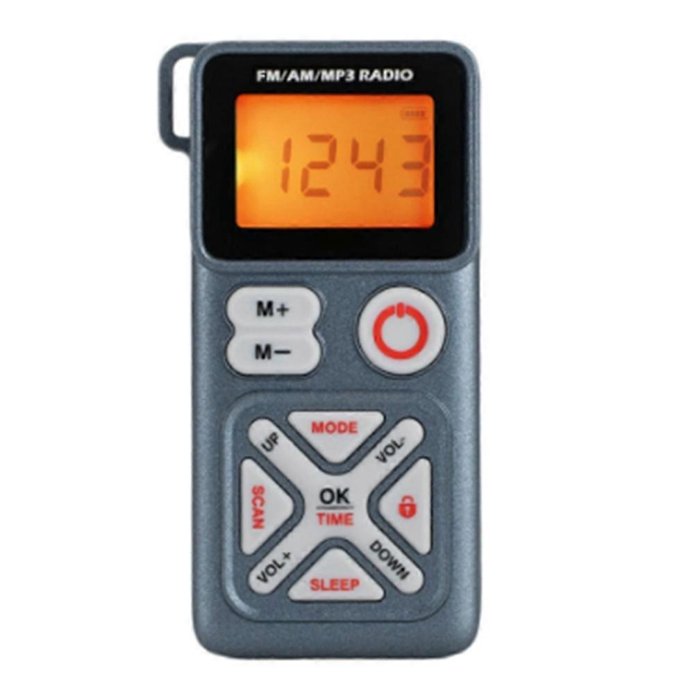 Mini-taschenradio, Tragbar, Fm/am, Mp3-player, Timer, 3,5-mm-kopfhöreranschluss Und Tf-kartenleser (blau)