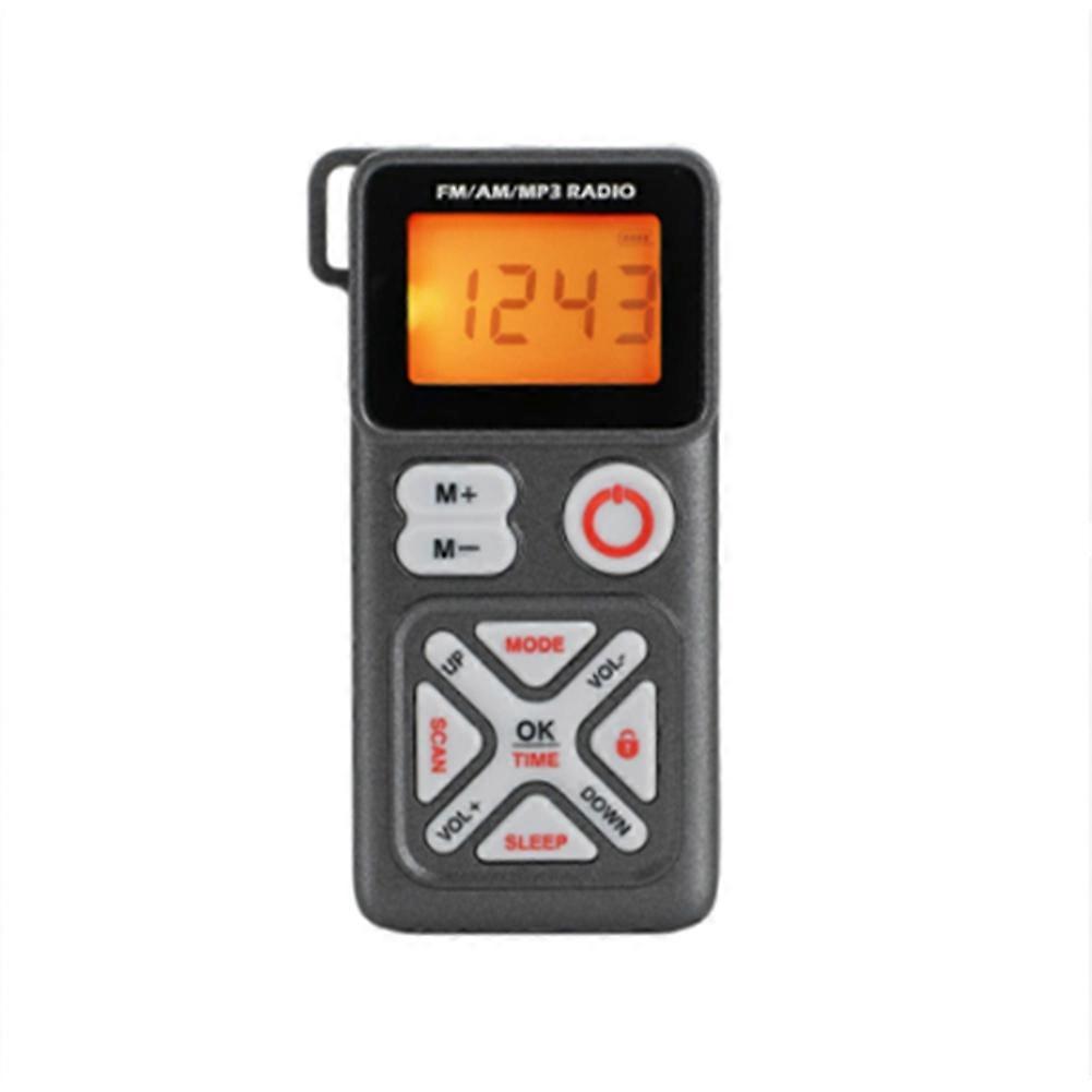 Mini-taschenradio, Tragbar, Fm/am, Mp3-player, Timer, 3,5-mm-kopfhöreranschluss Und Tf-kartenleser (grau)