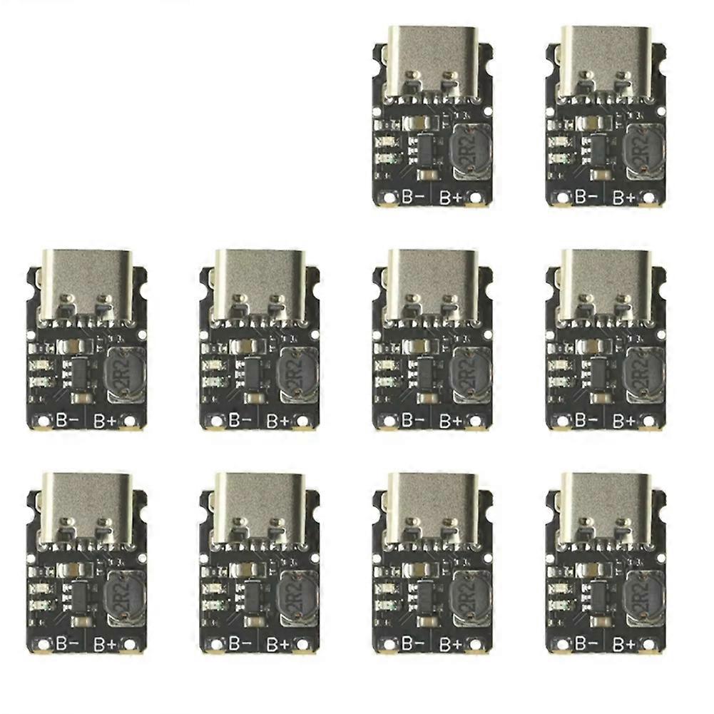 Packung Mit 10 Integrierten 5v Typ C Lade-/entlademodulen Für 18650 3,7v/4,2v Lithium-batterien Mit Überlastschutz.