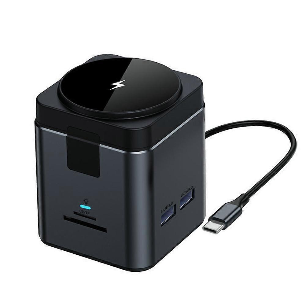 9-in-1-dockingstation Mit Usb-c-anschluss, 15-w-magnet-ladegerät, Usb-c-hub, 3 Usb-3.0-anschlüssen, 4k-hd-auflösung Bei 30 Hz Und 100-w-gigabit-pd-ladefunktion