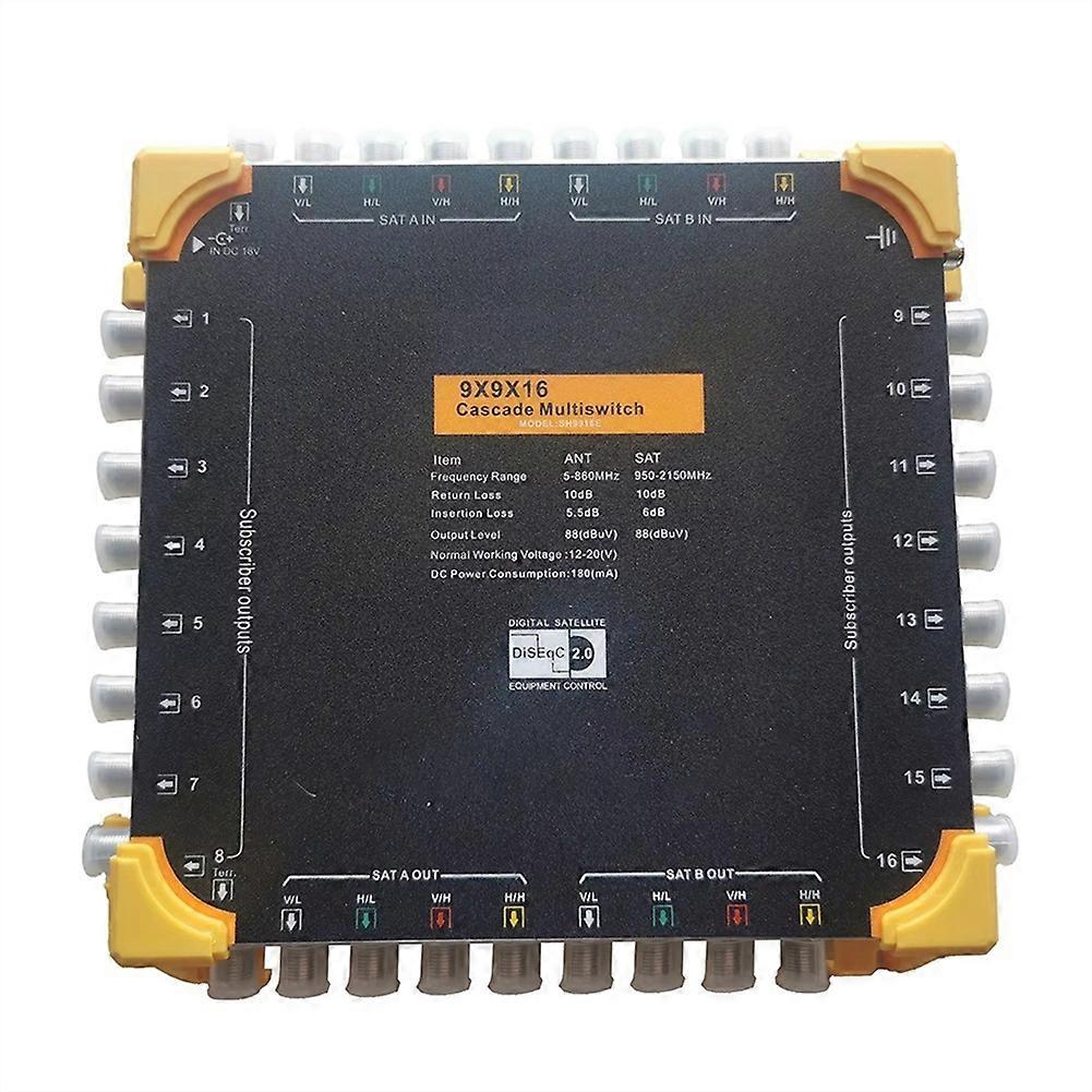 Digitaler Satellitenreceiver Mit Diseqc 2.0-multischalter, 9 Eingängen Und 16 Ausgängen, 9 Kaskadierbare Eingänge, 950–2150 Mhz, Eu-stecker