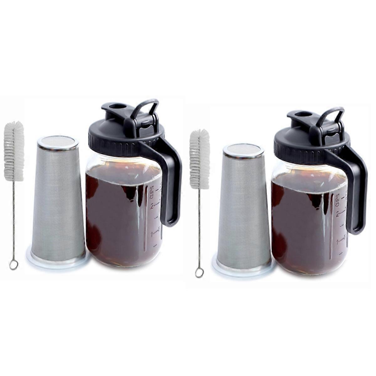 Messbecher, Glaskaraffen Für Kaltes Wasser, Kaffeefilter, Deckel Mit Griffen, Glasflaschen