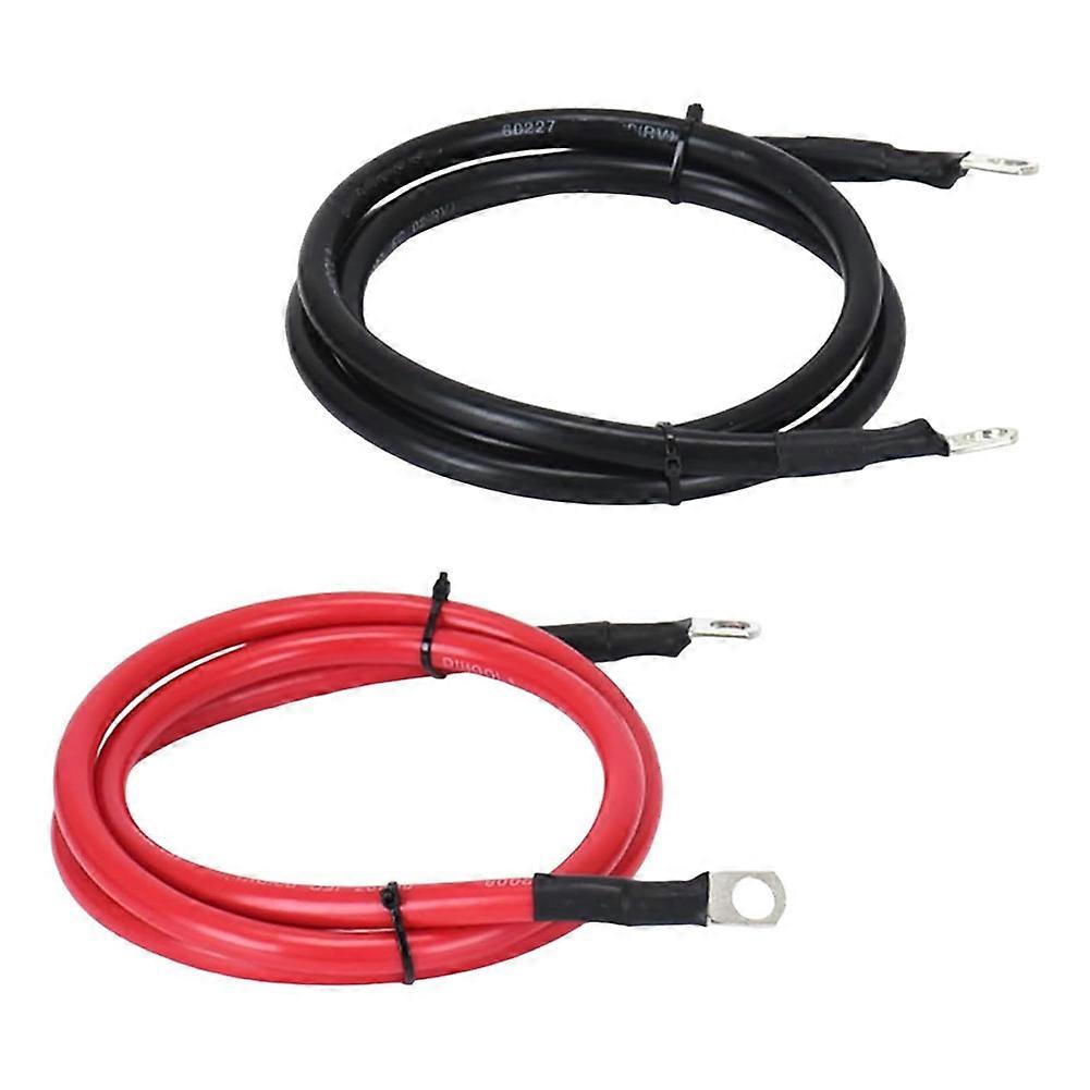 Batteriekabel (4 Awg, 1,2 M Lang), Aus Reinem Kupfer (4 Awg), Mit 9,5 Mm (3/8 Zoll) Kabelschuhen An Beiden Enden. Wechselrichter-kabelsatz.