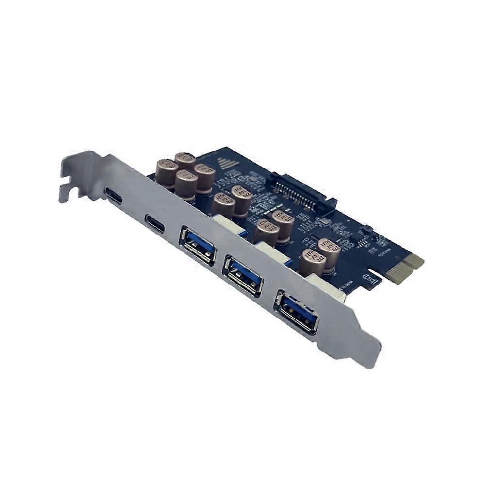 Pci-e 1x 5-gbit/s-usb-erweiterungskarte (3 Usb-a-anschlüsse + 2 Usb-c-anschlüsse) – Pci-e-zu-usb-3.2-gen1-5-gbit/s-adapter – Pci-e-zu-usb-3.2-typ-c-erweiterungshub