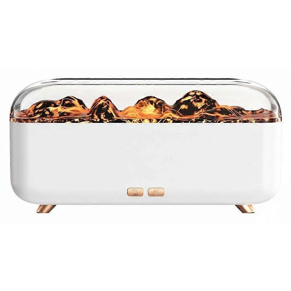 Miniatur-diffusor Für Ätherische Öle (300 Ml) Mit Vulkanfunktion, Kleines Usb-gerät Für Zuhause, Mit Flammen-luftbefeuchter