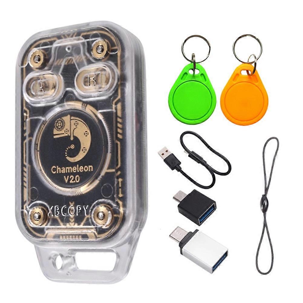 Chameleon V2.0 Rfid-chip-lesegerät-emulator + 2 Nfc-schlüsselanhänger, Uid-duplikator, 125k, 13,56 Mhz, Chameleon Ultra Kartendekodierung