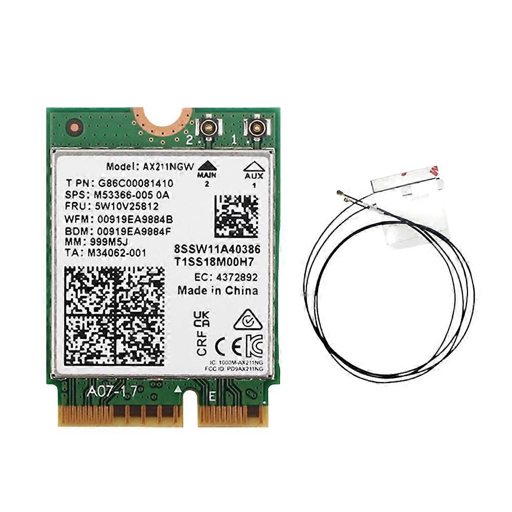 Wifi 6e Ax211ngw Drahtlose Netzwerkkarte Mit Integrierter Antenne, 5374 Mbps, Tri-band 2,4 Ghz/5 Ghz/6 Ghz, Bluetooth 5.3.