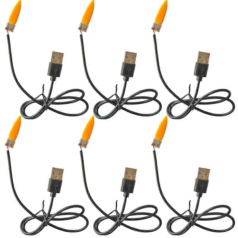 Leiterplatte Für Eine 5v Usb-flammeneffektlampe, Die Eine Kerze Simuliert, Mit 6 Leds Für Diy-dekorationsbeleuchtung.
