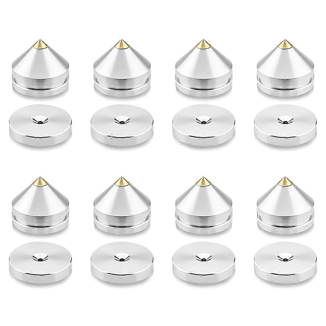 Set Mit 8 Lautsprecherfüßen Aus Aluminiumlegierung Für Hi-fi-lautsprecher, Mit Konischen Spikes Und M22x22,5 Mm Nägeln