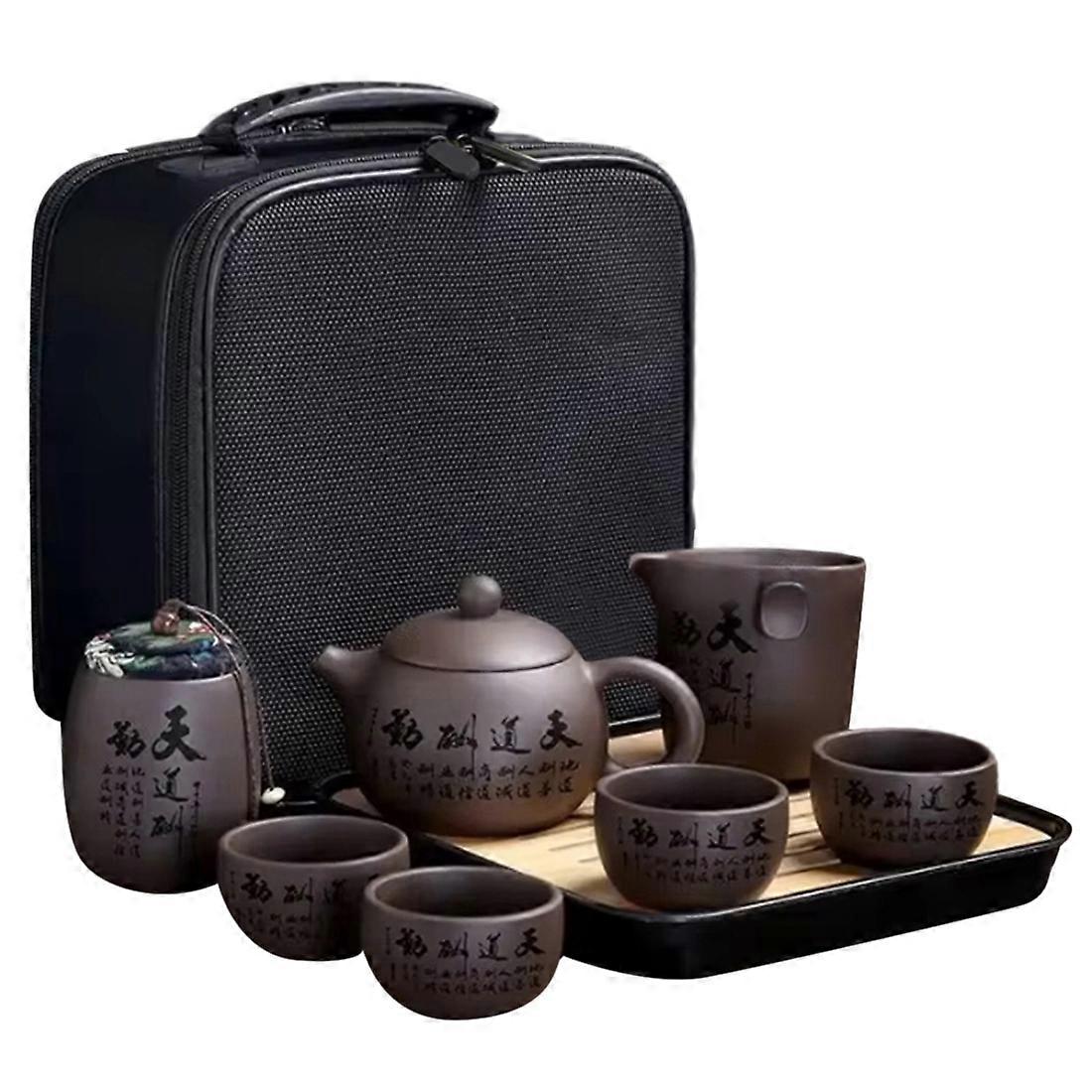 Tragbares Keramik-teeservice, Traditionelles Chinesisches Teeservice Mit Teebeutel Und Tassen Für Die Teezeremonie