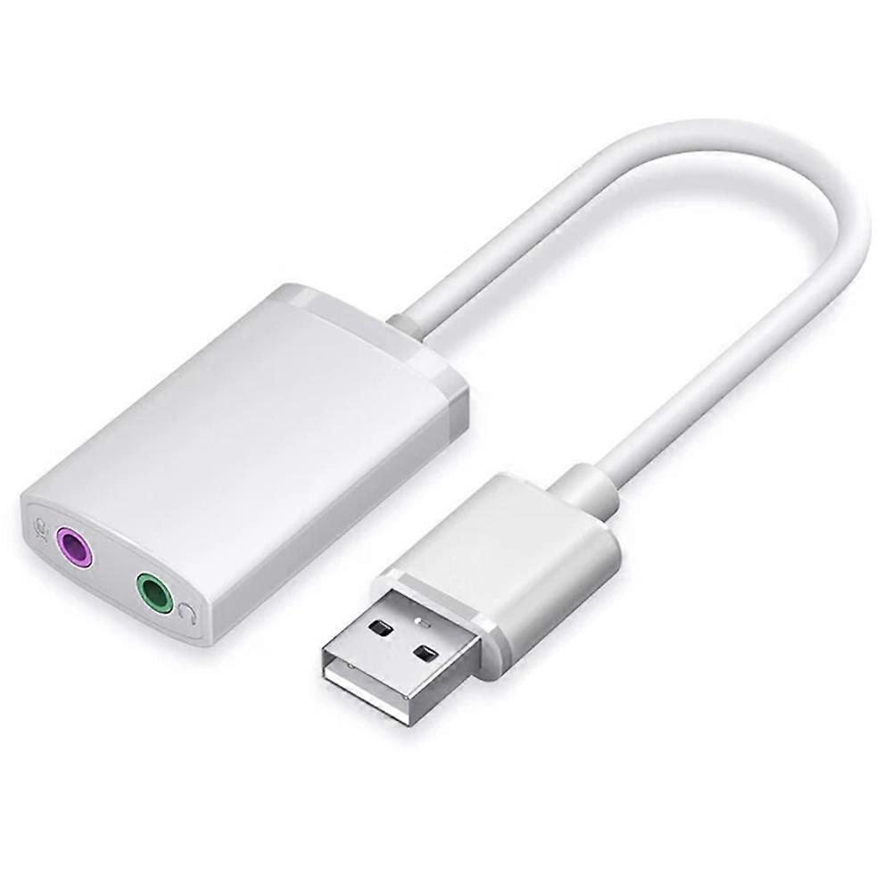 Externe Usb-soundkarte Mit 3,5-mm-kopfhörer- Und Mikrofonbuchsen, Plug-and-play-soundkarte, Kompatibel Mit Computern