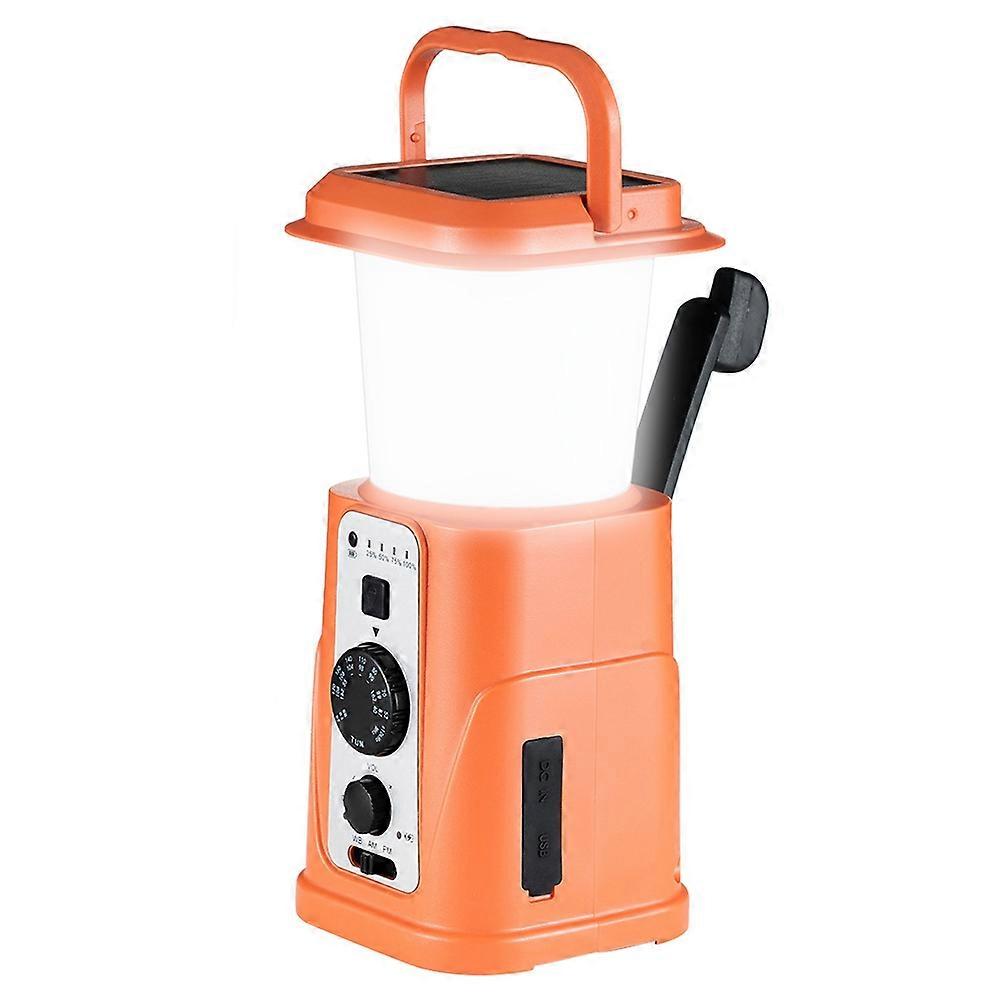 Multifunktionale Campinglampe Mit Handkurbel Und Wiederaufladbarem Solarradio (us-version, 5000 Mah) Für Outdoor-abenteuer.
