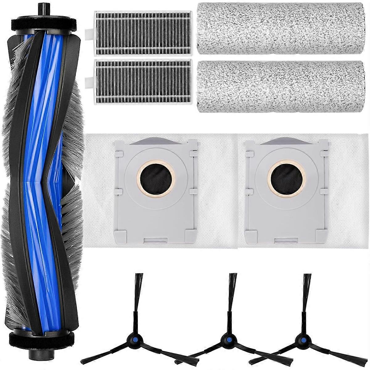Packung Mit 10 Ersatzteilen Für Den X8 Pro Omni Staubsauger: Hauptbürste, Hepa-filter, Staubbeutel, Seitenbürsten.