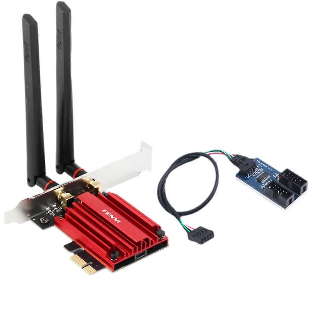 Tri-band Pcie Bt5.4 Wifi 7 Adapter Mit 9-pin Usb 2.0 Splitter (1 Auf 2) Und Motherboard-schnittstellenverlängerungskabel