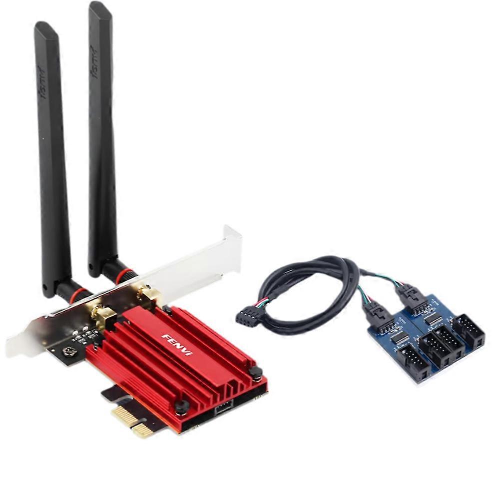 Tri-band Pcie Bt5.4 Wifi 7 Adapter Mit 9-pin Usb 2.0 Splitter (1 Auf 4) Und Motherboard-schnittstellenverlängerungskabel