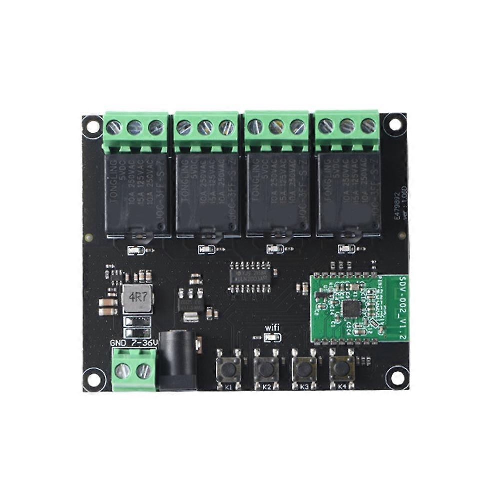 4-kanal 7-36v Wi-fi-schaltmodul Mit Drahtlosem Relais, Smart-app, Fernbedienung, Smart-timer Und 10a-hausautomatisierungsschalter.