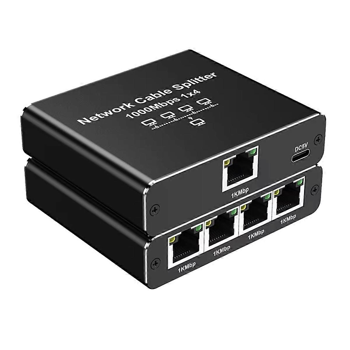 1000 Mbps Ethernet-adapter, Cat 6 Rj45 Gigabit Lan Internet-splitter Für Pc, Laptop, Tv-box Und Router (1 Bis 4 Ports).
