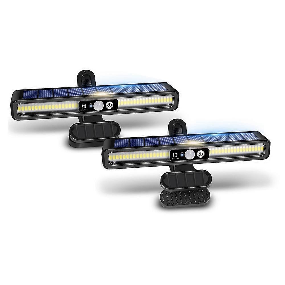 Set Aus 2 Solar-clip-on-bewegungsmelderleuchten Für Den Außenbereich, Wasserdicht, Zur Wandmontage Oder Als Beleuchtung Für Zäune, Garagen Oder Beim Camping.