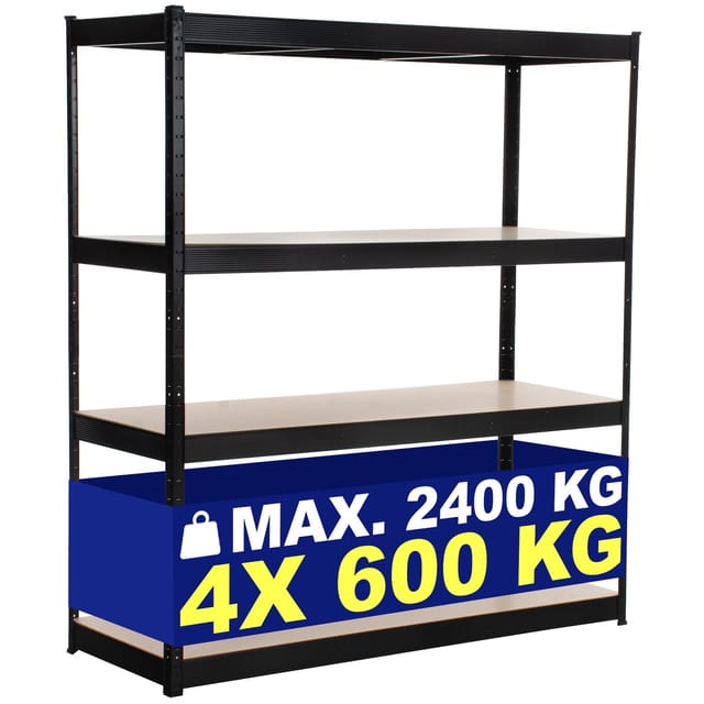 Schwerlastregal 160x60x180 cm schwarz