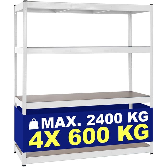 Schwerlastregal 160x60x180 cm weiß