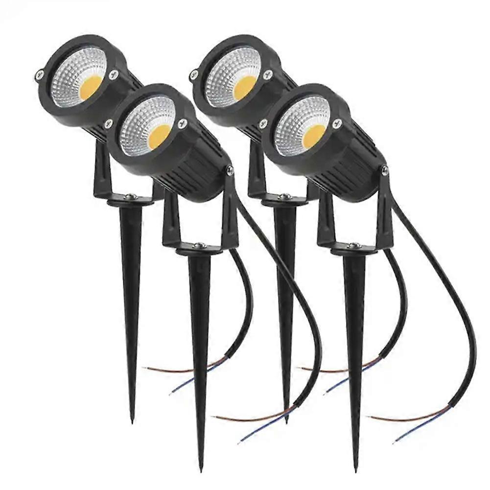Set Mit 4 Wasserdichten Ip65 Led-garten- Und Rasenleuchten, Außenspießleuchten, Rotes Licht