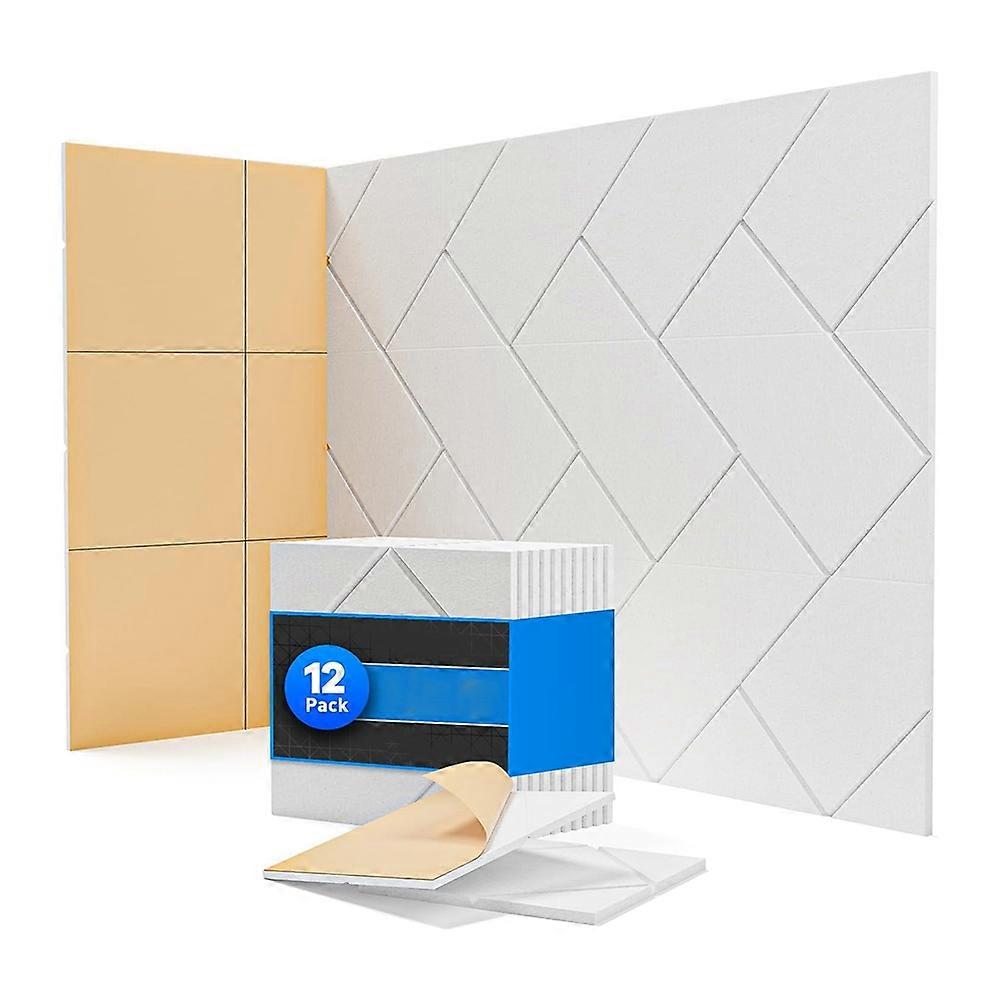 Set Mit 12 Selbstklebenden Akustikpaneelen, 30,5 Cm X 30,5 Cm X 1 Cm, Ineinandergreifende, Schalldichte Wandpaneele Für Zuhause