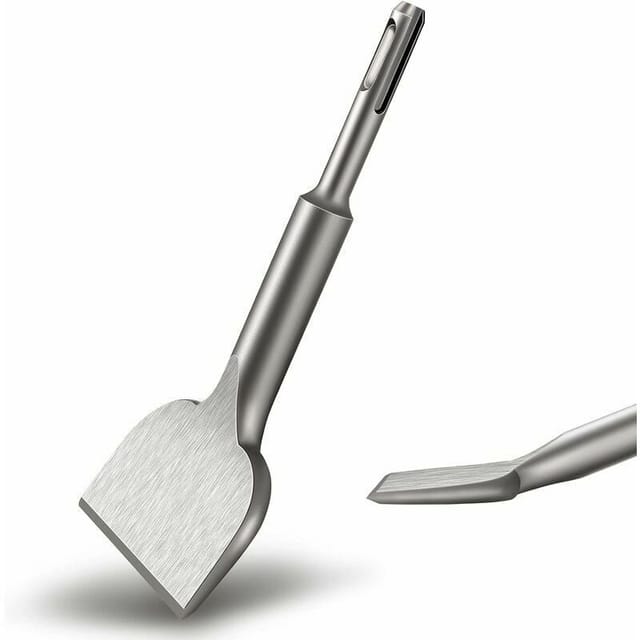 Aiperq - sds plus Fliesenmeißel, 165 mm x 75 mm, hochwertige Aufweitungsserie, gebogener Fliesenmeißel, Meißel für Keramik- und Bodenfliesen