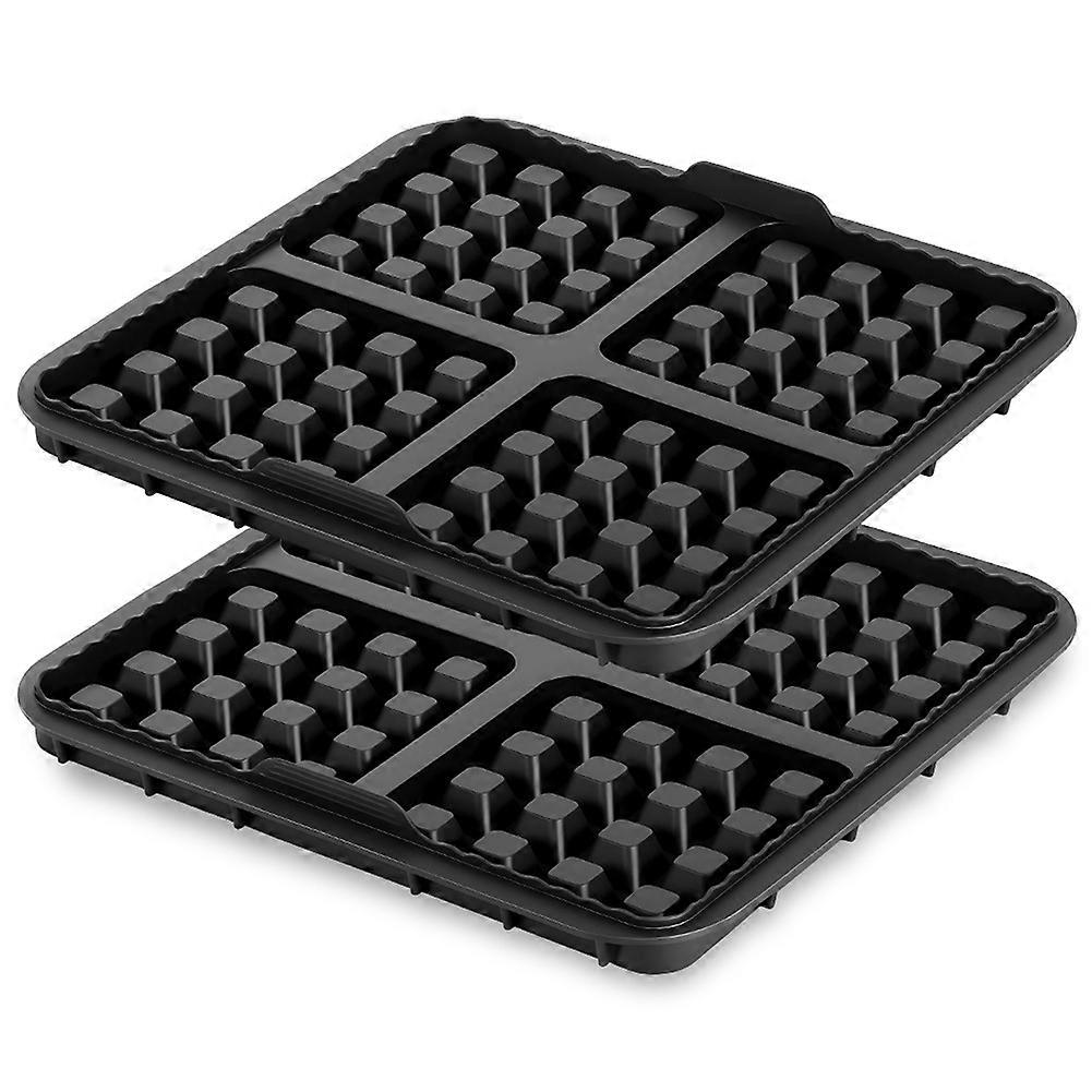 Set Mit 2 Silikon-waffelformen (17x17cm) Für Quadratische Heißluftfritteusen Mit Einem Fassungsvermögen Von 4,2 Bis 6,2 L.