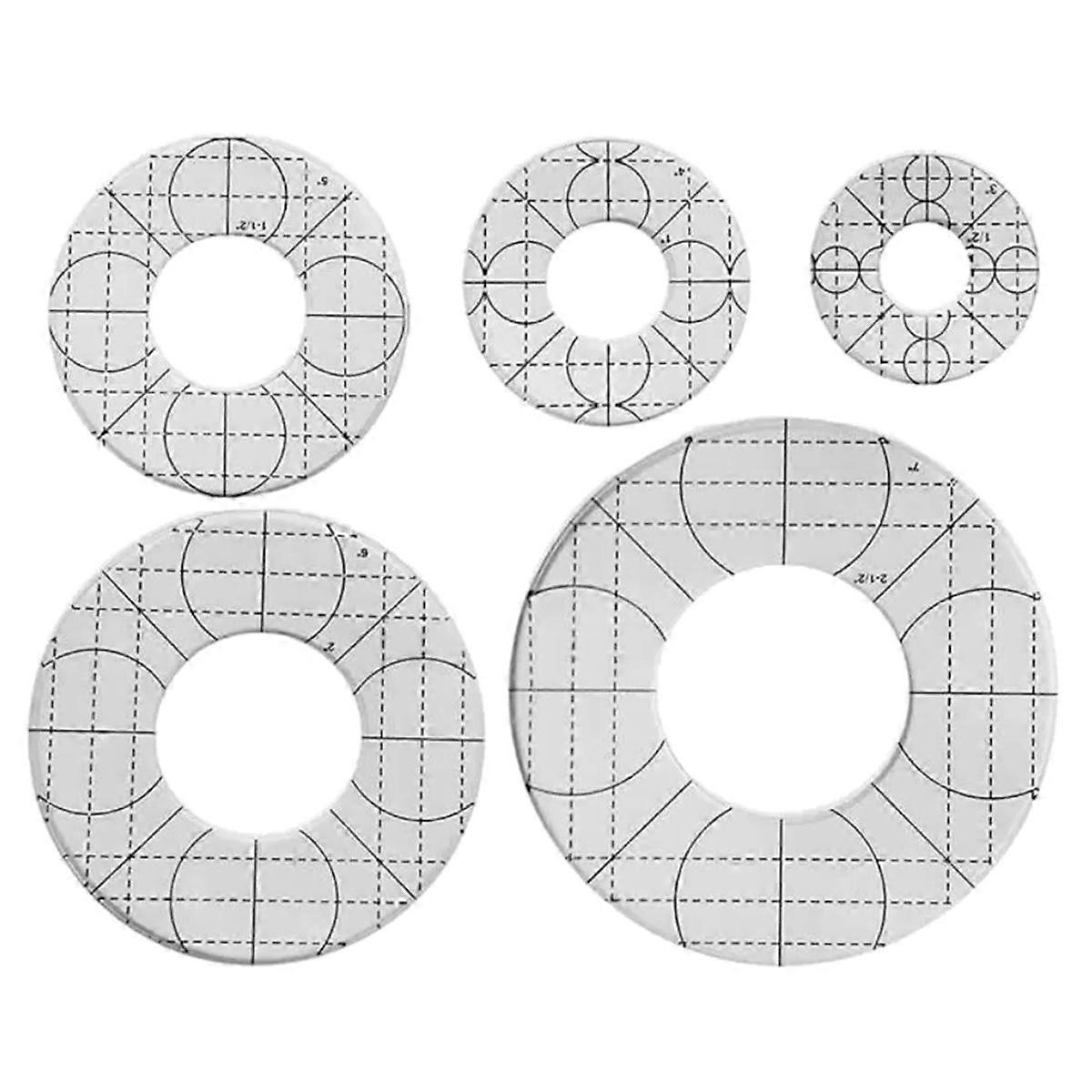 Acryl-patchwork-lineal-set – 5-teilig – Multifunktionales Nähwerkzeug, Quiltvorlagen, Maßlineale Für Kleidungsstücke