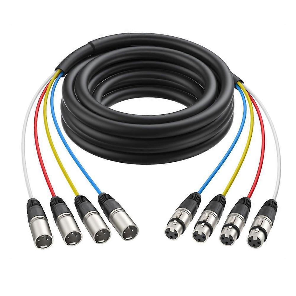2 M Langes, 4-kanaliges Xlr-kabel (stecker/buchse, Mehrpaarig) Mit Farbcodierten Steckern Für Professionelle Mikrofone, Bühne, Studio Und Live-auftritte