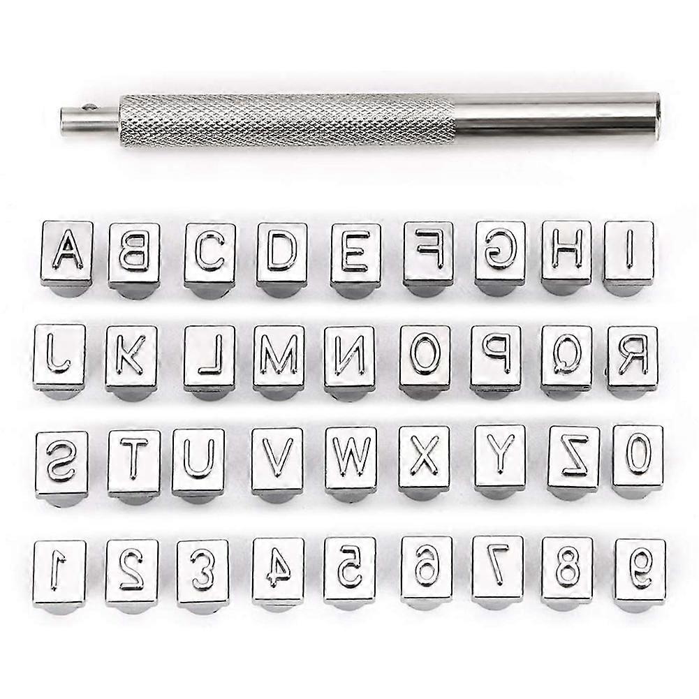 Set Mit 4-mm-stempeln Für Großbuchstaben Und Zahlen, Stempelwerkzeuge Für Das Alphabet Und Lederarbeiten