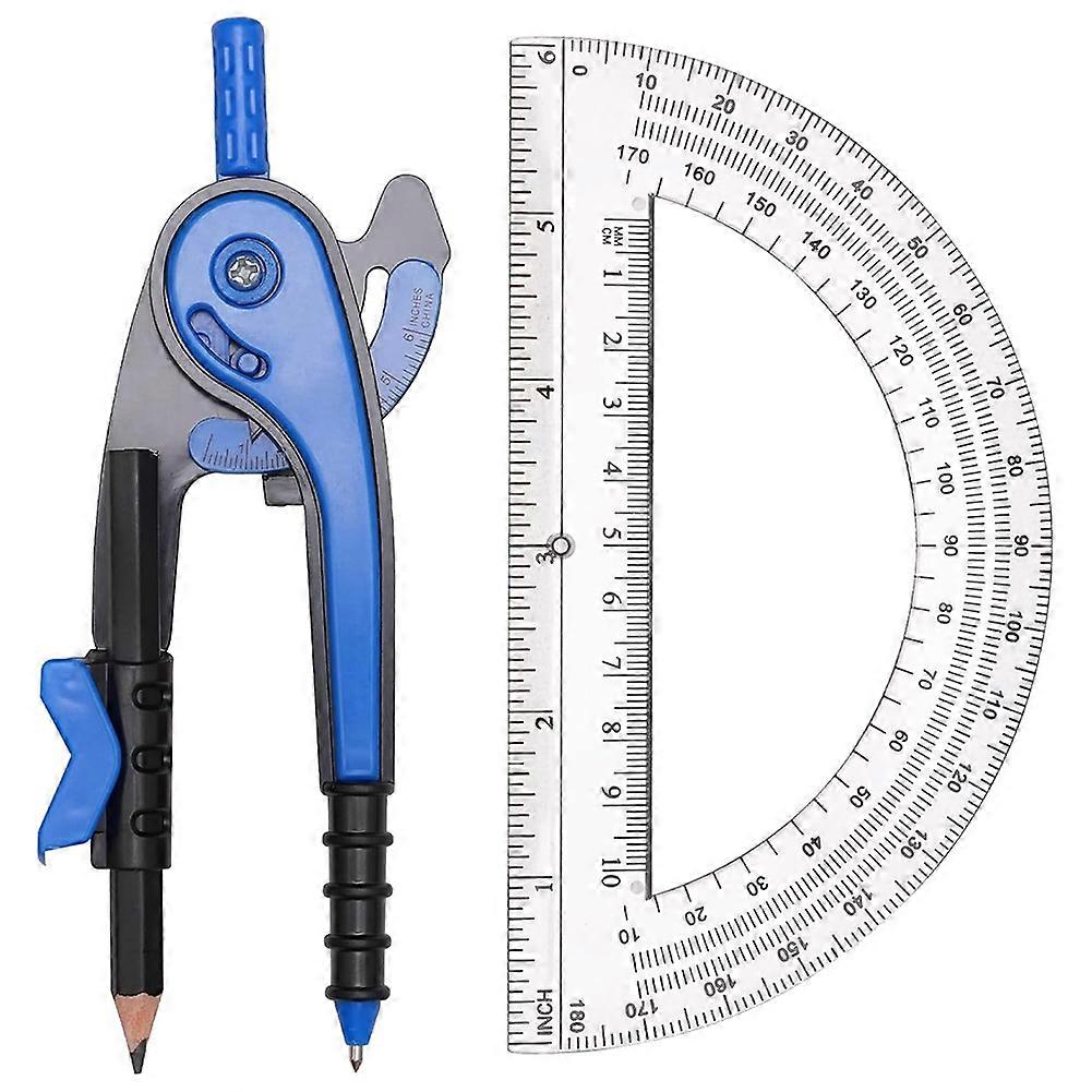 Geometrie-set Für Schüler: Zirkel Und Geodreieck, Unverzichtbar Für Mathematik Und Zeichnen, Zufällige Farben