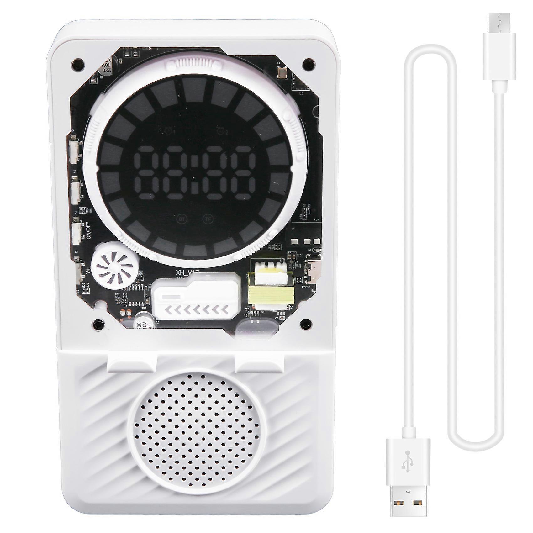 Kabelloser Bluetooth-telefonhalter Mit Induktiver Audiofunktion, Lautsprecher Und Mehrfarbiger Rgb-umgebungsbeleuchtung Faltbarer Tischwecker