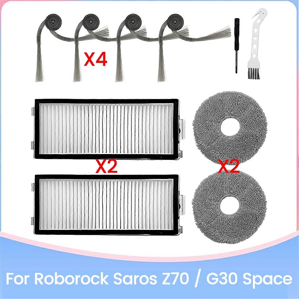 Set Mit 10 Ersatzteilen Für Den Saugroboter Saros Z70 / G30: Zubehör, Seitenbürsten, Hepa-filter, Reinigungstücher.