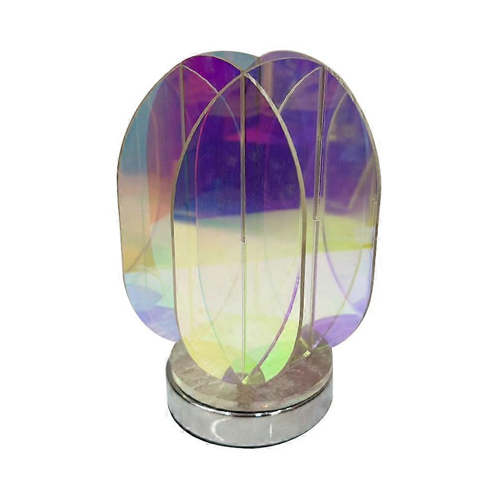 Mehrfarbige Led-acryl-usb-tischleuchte Für Schlafzimmer Oder Spielzimmer, Dekorative Geometrische Nachttischlampe Für Den Innenbereich