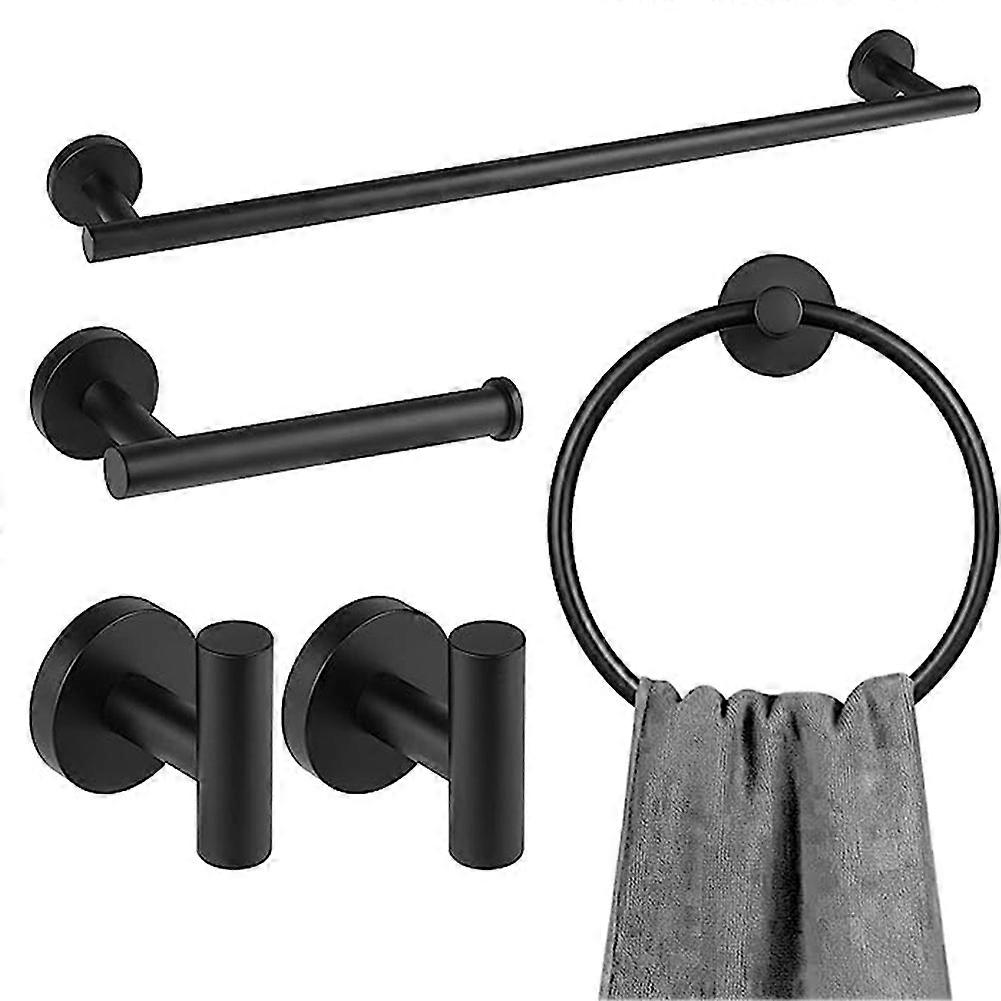 Set Aus 5 Edelstahlringen Und Handtuchhaltern Für Das Badezimmer, Set Aus Haken Und Badezimmeraccessoires, Komplette Handtuchstange.