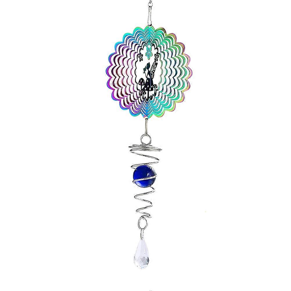 Bezaubernde Kinetische 3d-windspielskulptur Mit Farbverlauf, Sonnenfänger, Meditationskugel, Spiralförmiger Schwanzstabilisator