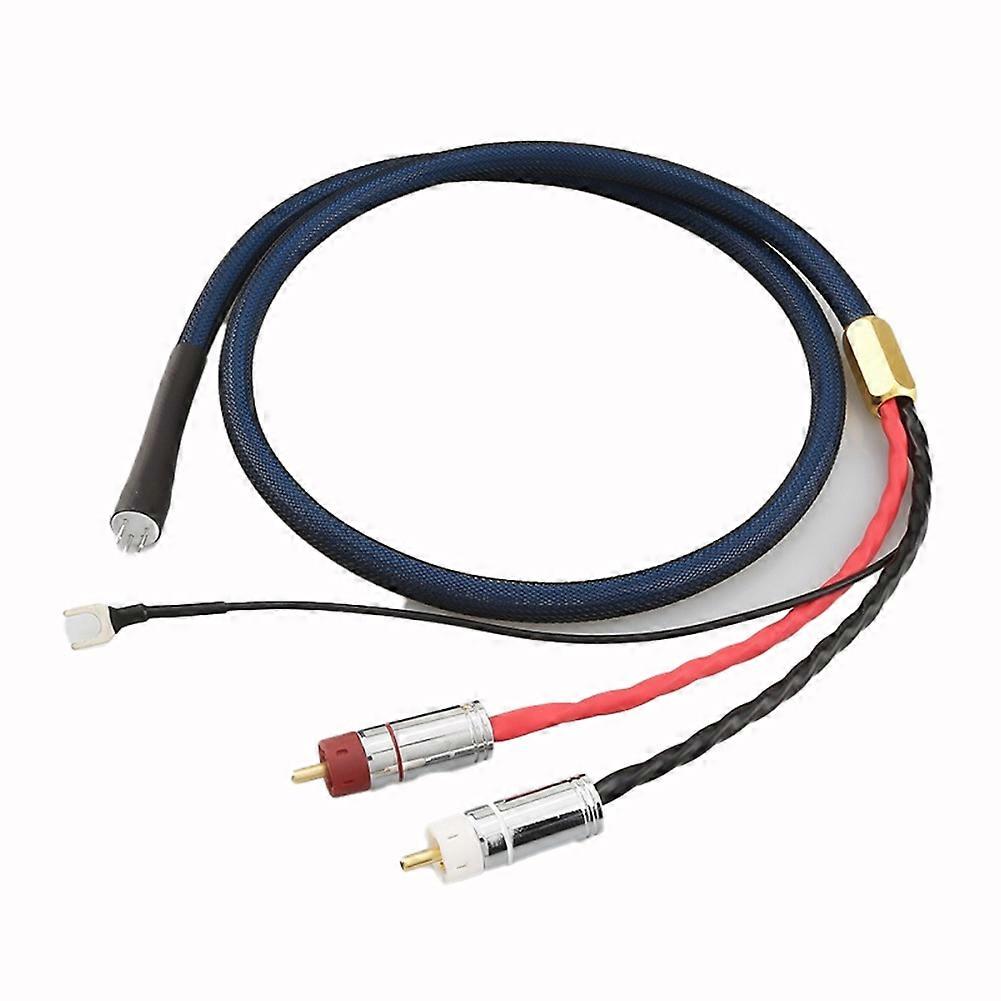 Phono-audiokabel Für Den Tonarm, Versilbertes Ofc Mit Schirmung, 5-din-stecker Auf Cinch-u-stecker, Mit Erdungsdraht
