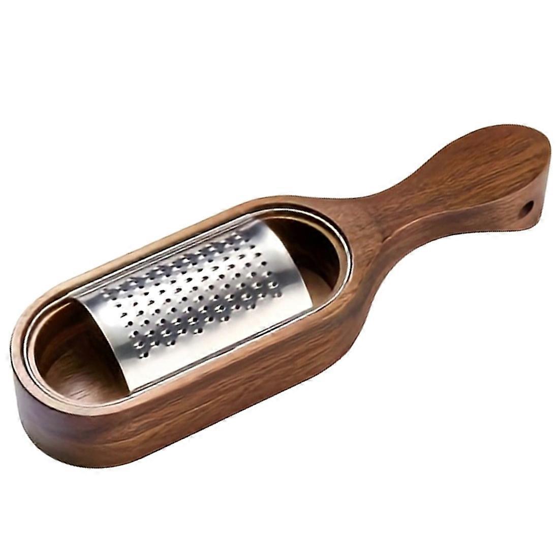 Käsereibe Aus Edelstahl Mit Holzgriff, Gemüse- Und Obstreibe, Mehrere Klingen, Ergonomisches Und Langlebiges Design.