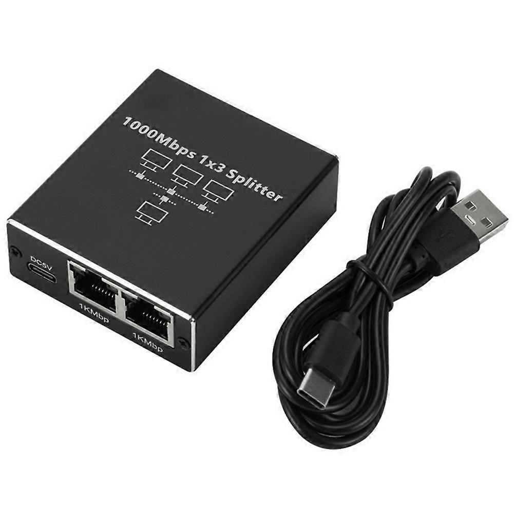 Gigabit-ethernet-rj45-splitter, 1000-mbit/s-erweiterungsadapter, Netzwerkanschluss Für Pc, Laptop, Router (1 Bis 3 Ports).
