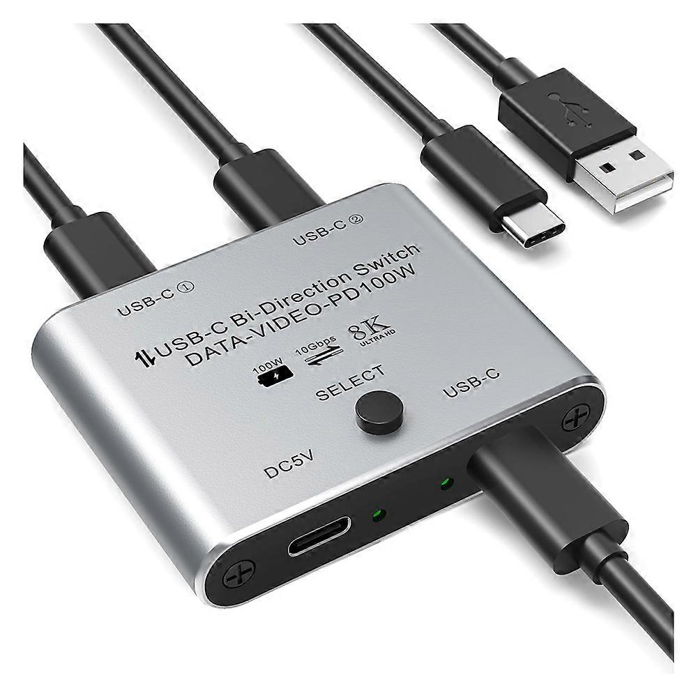 8k Bidirektionaler Usb-c Kvm-switch Mit Unterstützung Für 8k 60hz/4k 144hz Video, 100w Netzteil, 10 Gbit/s Datenübertragung
