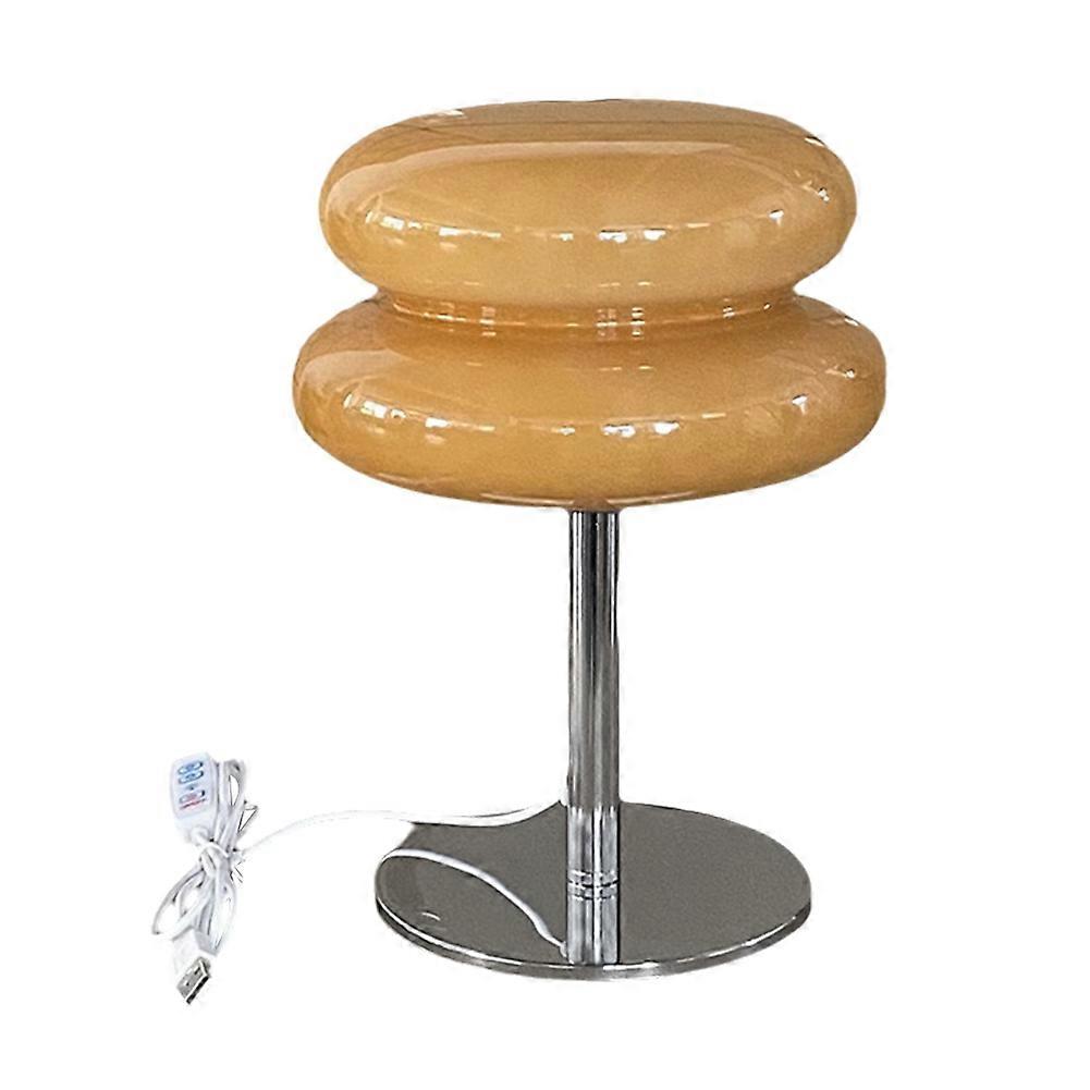 Retro-lampe In Form Eines Eierkuchens, Pilzlampe Im Mid-century-modern-stil, Usb-schreibtischlampe, Dimmbare Dreifarbige Stimmungsleuchte Für Das Wohnzimmer.