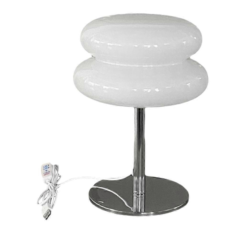 Retro-lampe In Eierkuchenform, Pilzlampe Im Mid-century-modern-stil, Usb-schreibtischlampe, Dimmbare Dreifarbige Stimmungsleuchte Für Wohnzimmer B