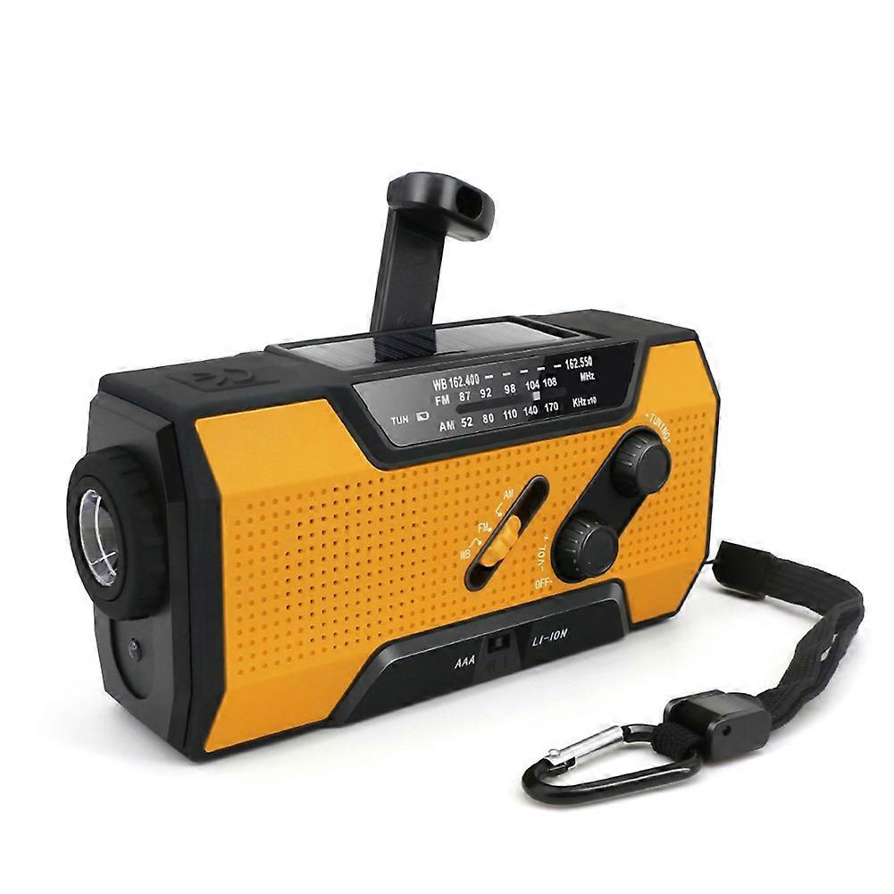 Notfallradio Mit Wetterwarnung, Handbetriebenes, Tragbares Outdoor-radio, Solarbetrieben, Am/fm, Sos-alarm, Led-leseleuchte, Taschenlampe