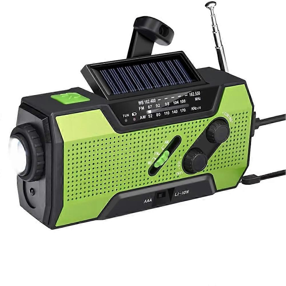 Notfall-wetterradio, Handkurbelbetriebenes Outdoor-radio, Solarbetrieben, Am/fm, Sos-alarm, Led-leselicht, Taschenlampe.