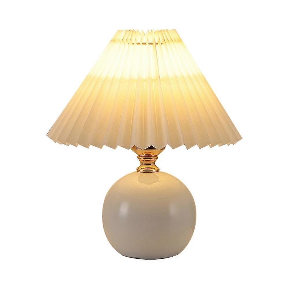 Retro-nachttischlampe Mit Usb-anschluss, Hübsche Schreibtischlampe Fürs Mädchenzimmer, Prinzessinnen-bettlampe, Dekorativer Keramikfuß, Led-licht