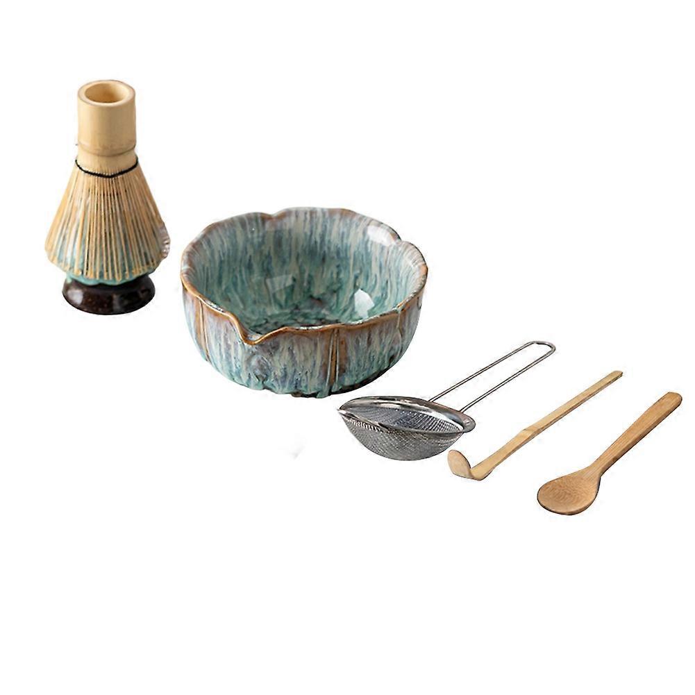 Petal 8-teiliges Matcha-set, Emailliertes Matcha-set Mit Matcha-schale, Schneebesen Und Gießlöffeln. Luxuriöses, Handgefertigtes Geschenkset Für Besondere Anlässe.