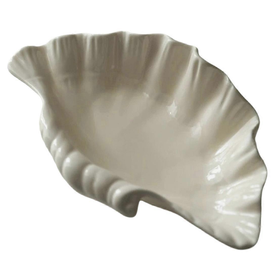 Retro-teller Aus Cremefarbener Keramik In Muschelform, Obstteller, Serviertablett, Geschirr, Schmuckschale, Geschenkgeschirr